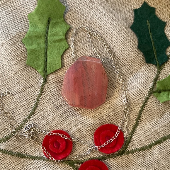Cherry quartz pendant with 7 1/2” silver chain and 2” extender. So pretty! 🍒 - Picture 2 of 3